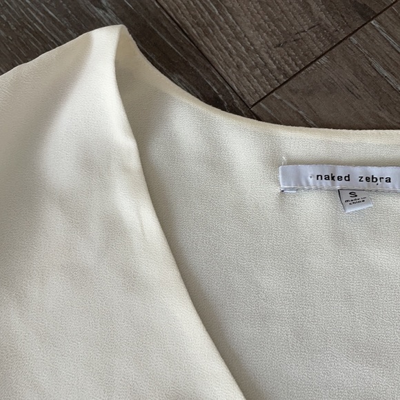 Women’s White Flowy Button Up Blouse Shirt - From M Boutique’s Naked Zebra-Small - Picture 4 of 7